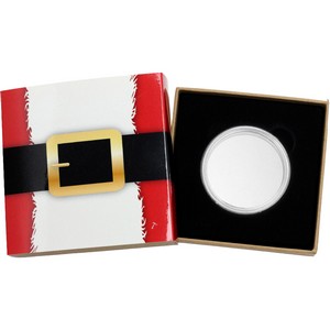 SilverTowne Natural Kraft Paper Gift Box with Santa Belly/Buckle Box Sleeve 